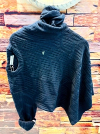 KNITTED ROUND NECK SWEATER - Black, XL
