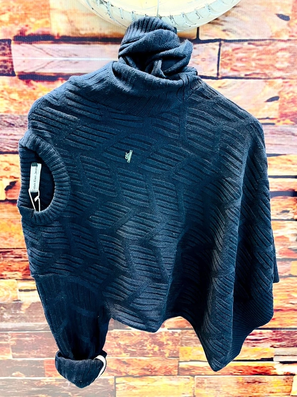 KNITTED ROUND NECK SWEATER - Black, XL
