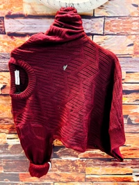 KNITTED ROUND NECK SWEATER - Black, XXL