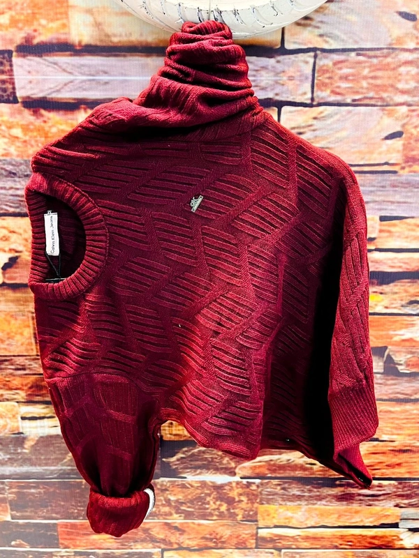 KNITTED ROUND NECK SWEATER - Black, XXL