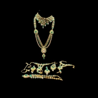 Complete  Bridal Stone Jewel Set Gold Green