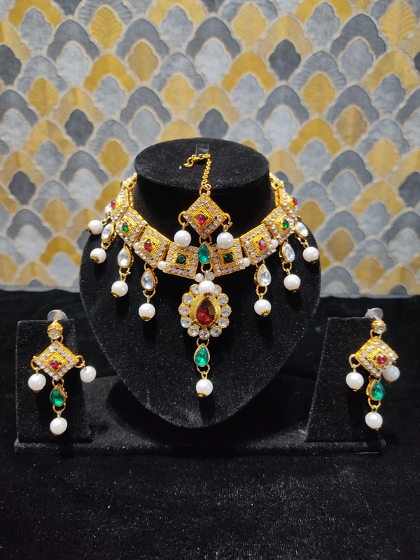 Kundan Choker Necklace Set - Shipping Cost Extra