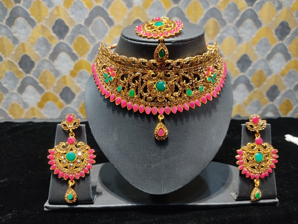 Kundan Choker Necklace Set - Shipping Cost Extra