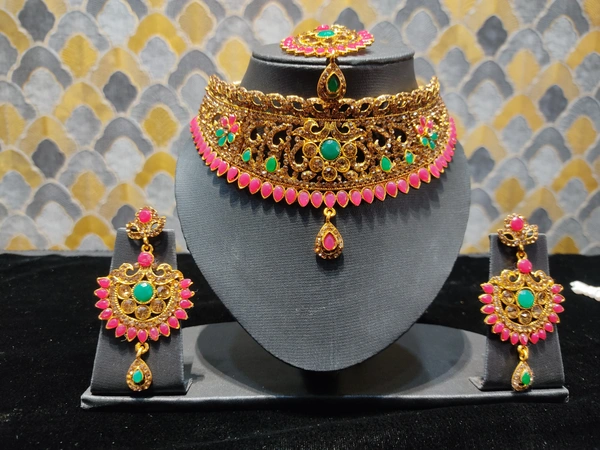 Kundan Choker Necklace Set - Shipping Cost Extra