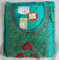 Creap Fabric Embroidered Suit Semi stitched - 6