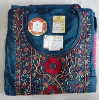Creap Fabric Embroidered Suit Semi stitched - 6