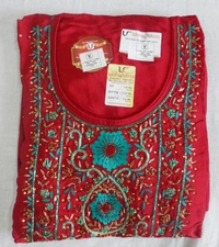 Creap Fabric Embroidered Suit Semi stitched - 6