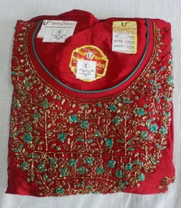 Creap Fabric Embroidered Suit Semi stitched - 6
