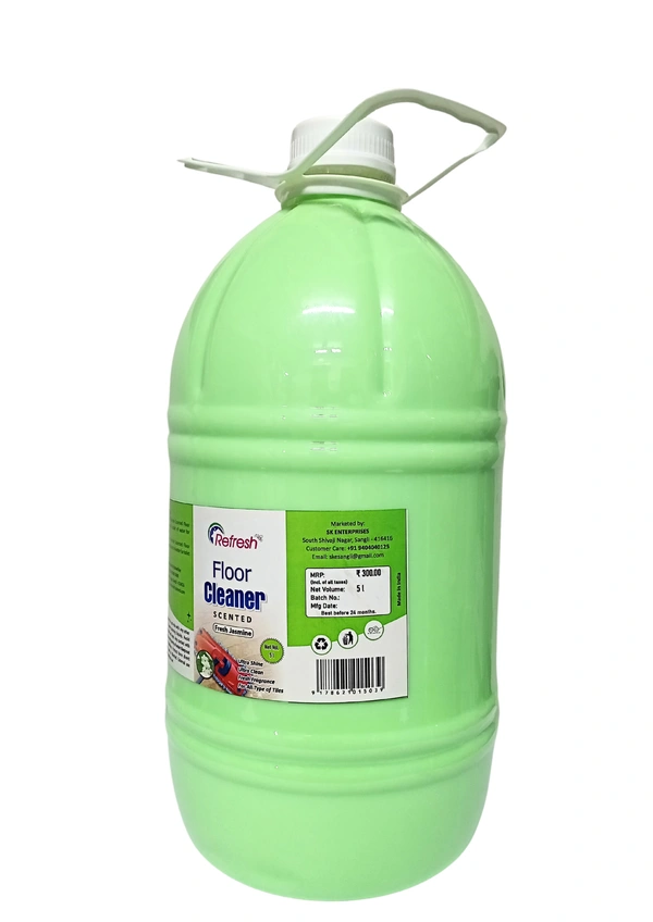 Refresh Sented Floor Cleaner - Jasmine 5L - Mint Green