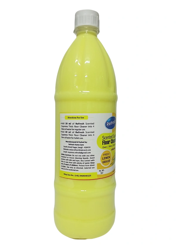 Refresh Sented Supreme Floor Cleaner - Lemongrass 1L - Yellow