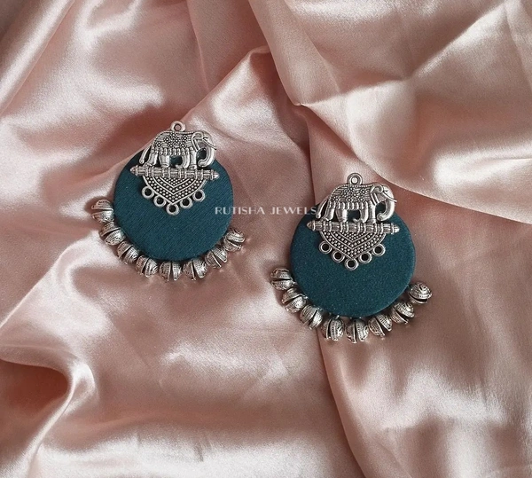 Elephant Earring - Blue Stone
