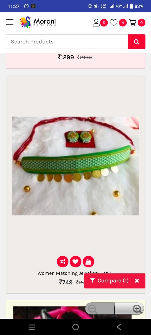 Khan Fabric Choker  - Purple