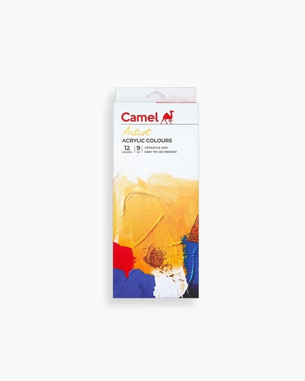 Camel  Artist  Acrylic  Colours  Assorted  pack  of  12  shades  in  9  ml 