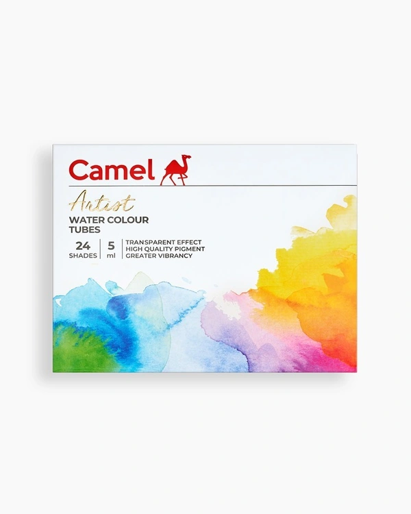Camel  Artist  Water  Colours  Assorted  pack  of  tubes,  24  shades  in  5  ml 