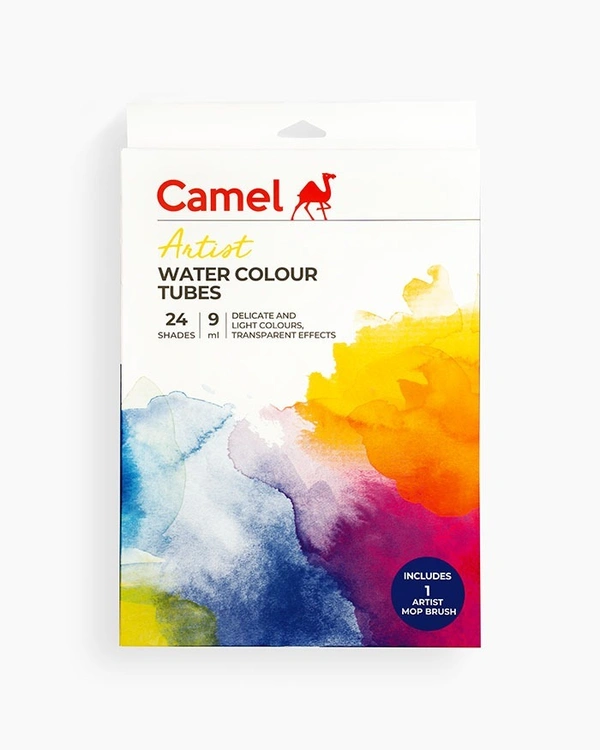 Camel  Artist  Water  Colours  Assorted  pack  of  tubes,  24  shades  in  9  ml 