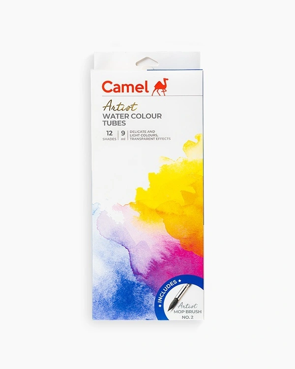 Camel  Artist  Water  Colours  Assorted  pack  of  tubes,  12  shades  in  9  ml 