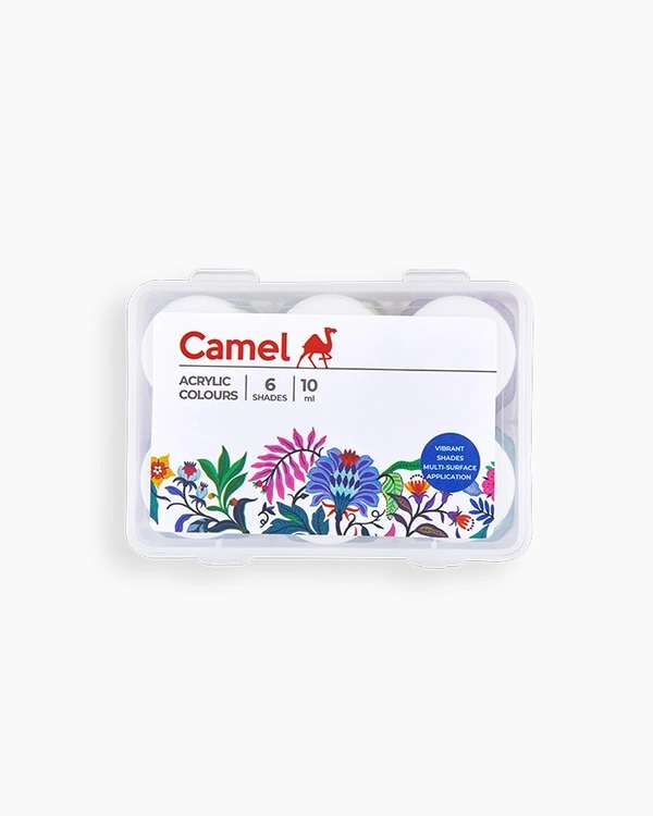 Camel  Acrylic  Colours  Assorted  pack  of  6  shades  in  10  ml