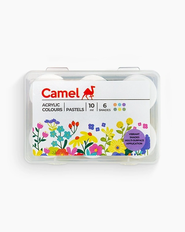 Camel  Acrylic  Colours  Assorted  pack  of  6  shades  in  10  ml 