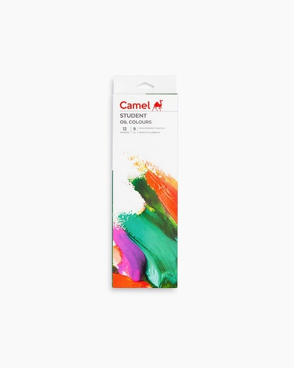 Camel  Student  Oil  Colours  Assorted  pack  of  12  shades  in  9  ml 