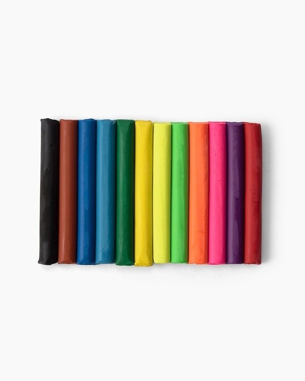 Camlin  Modelling  Clay  Assorted  pack  of  12  shade  in  200  g  with  Roller  Pin  and  Moulds 