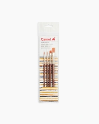 Camel  Synthetic  Gold  Brushes  Assorted  pack  of  4  brushes,  Round  -  Series  66  &  Flat  -  Series  67 