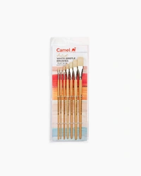 Camel  White  Bristle  Brushes  Assorted  pack  of  7  brushes,  Flat  -  Series  56 