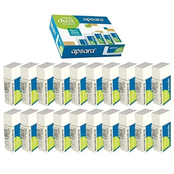 Apsara Non Dust Erasers - Pack Of 20