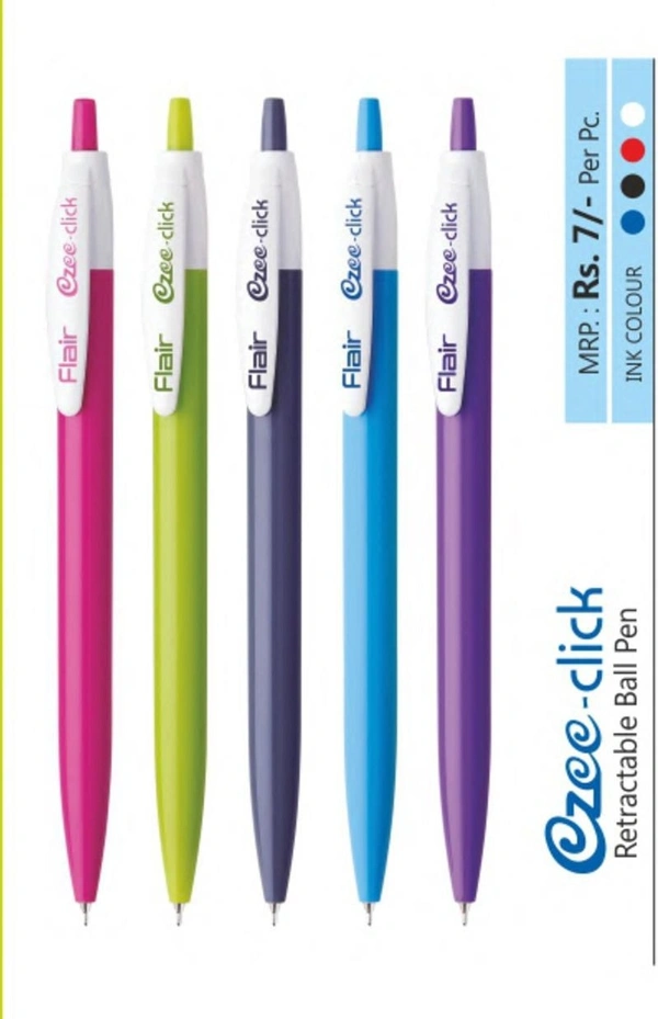 Flair Ezee Click Ball Pen 5pc (0010) - Red