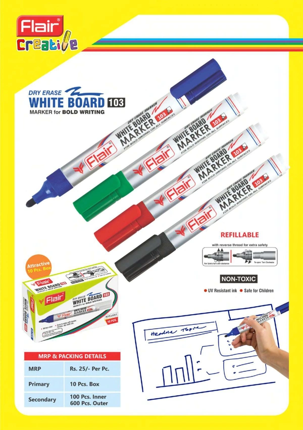 Flair White Board Marker - RED