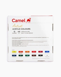 Camel  Artist  Acrylic  Colours  Assorted  pack  of  12  shades  in  40  ml  with  Mediums