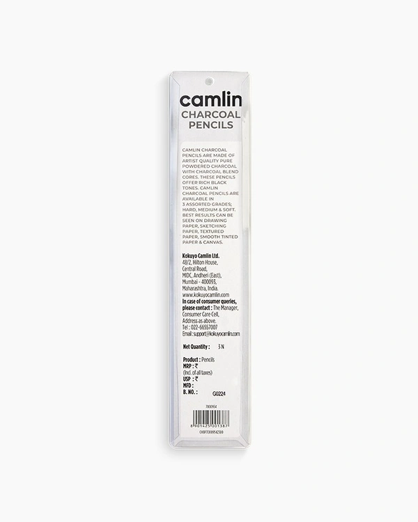 Camlin  Charcoal  Pencils  Assorted  pack  of  3  grades