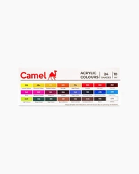 Camel  Acrylic  Colours  Assorted  pack  of  24  shades  in  10  ml 