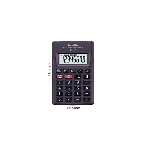 Casio HL-4A Portable Calculator, Extra Small Size