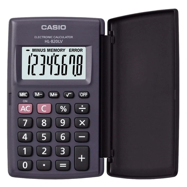 Casio HL820LV-BK Portable Calculator with Flip Cover