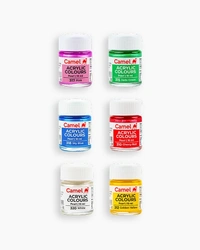 Camel  Acrylic  Colours  Assorted  pack  of  6  shades  in  10  ml,  Pearl  range