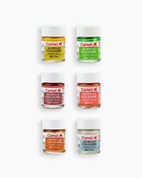 Camel  Acrylic  Colours  Assorted  pack  of  6  shades  in  10  ml,  Metallic  range
