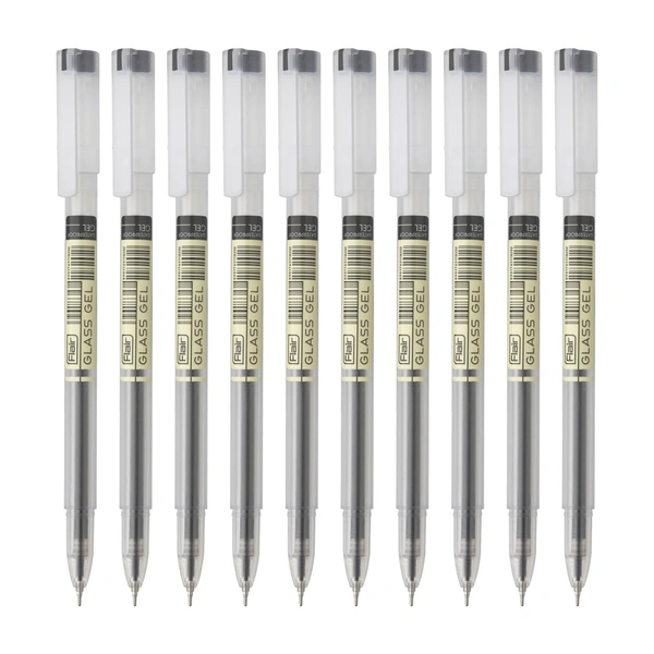 FLAIR Glass Gel Pen 10pc - Black