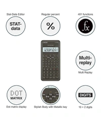 Casio FX-100MS 2nd Gen Non-Programmable Scientific Calculator, 300 Functions and 2-line Display