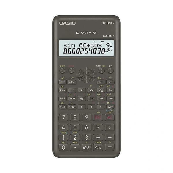 Casio FX-82MS 2nd Gen Non-Programmable Scientific Calculator, 240 Functions and 2-line Display