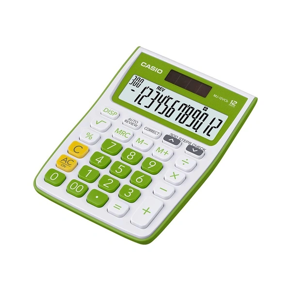 Casio MJ-12VCb-GN 300 Steps Check & Correct Colourful Desktop Calculator