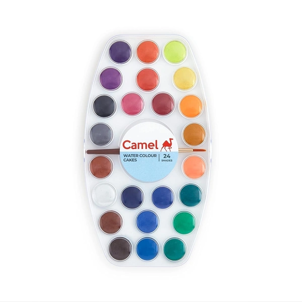  Camel Student Water Color Cake Set,24 Shades,Multicolor