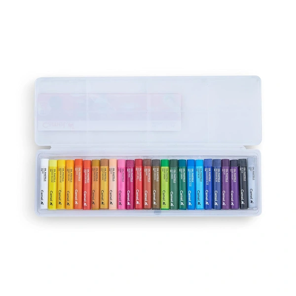 Camlin Oil Pastel With Reusable Plastic Box - 25 Shades - Assorted