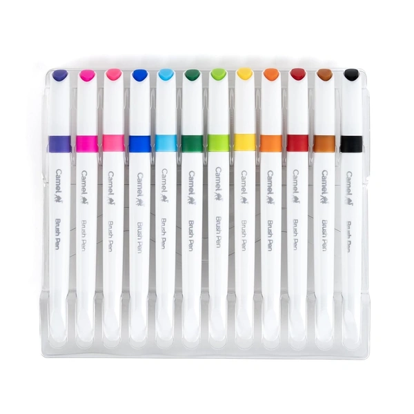  Camel Brush Pen 12 Shades, Bold - Assorted