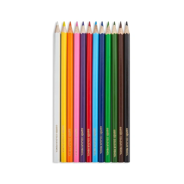  Camlin 12 Shade Full Size Colour Pencil Set (Assorted)