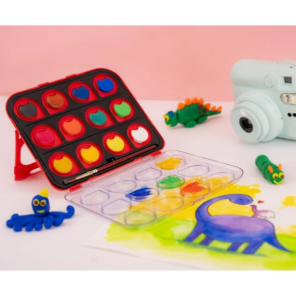 Camel ColorPad Watercolor Cake with Paint Brush | 12 Shade Set