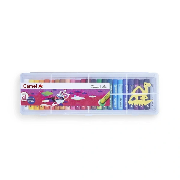 Camlin Oil Pastel With Reusable Plastic Box - 25 Shades - Assorted