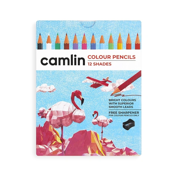  Camlin 12 Shade Half Size Colour Pencil Set (Assorted)
