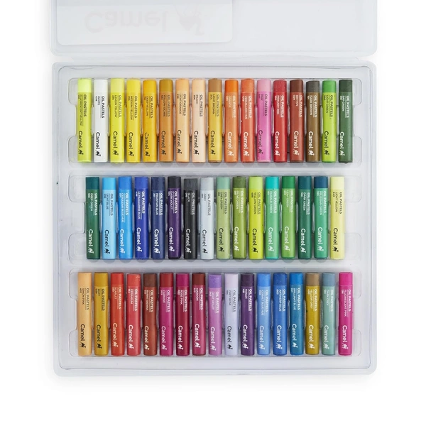 Camlin Oil Pastel With Reusable Plastic Box, Multicolor - 50 Shades