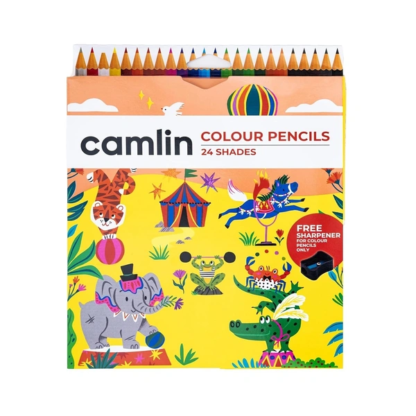  Camlin 24-Shade Full Size Colour Pencil Set (Assorted)