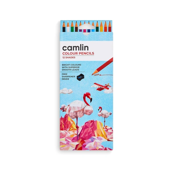  Camlin 12 Shade Full Size Colour Pencil Set (Assorted)